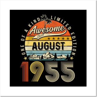 Awesome Since August 1955 Vintage 68th Birthday Posters and Art